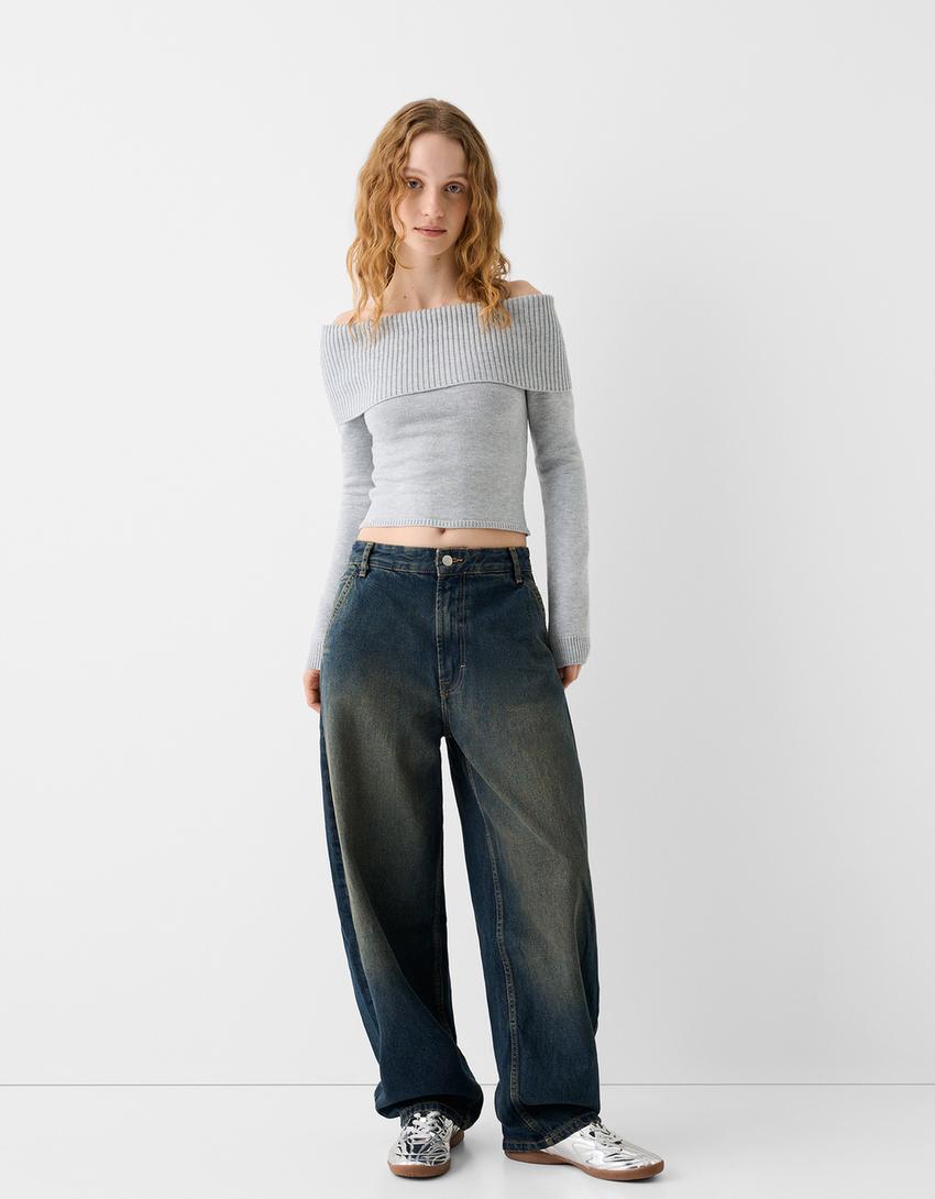 Bardot sweater-Grey-3