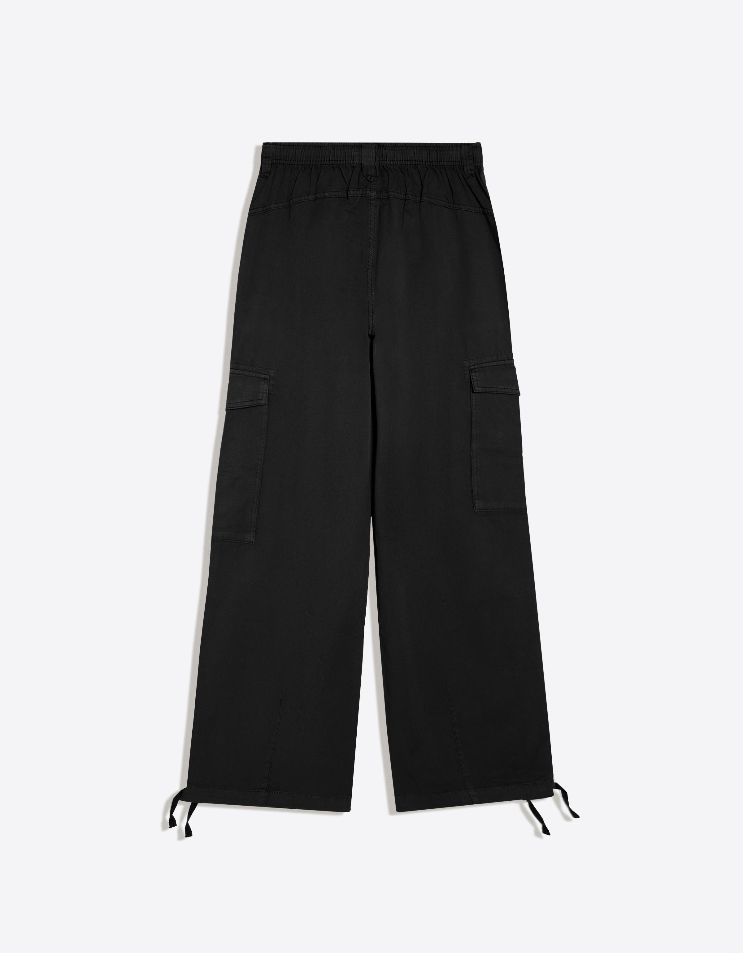 Parachute cargo trousers — Black
