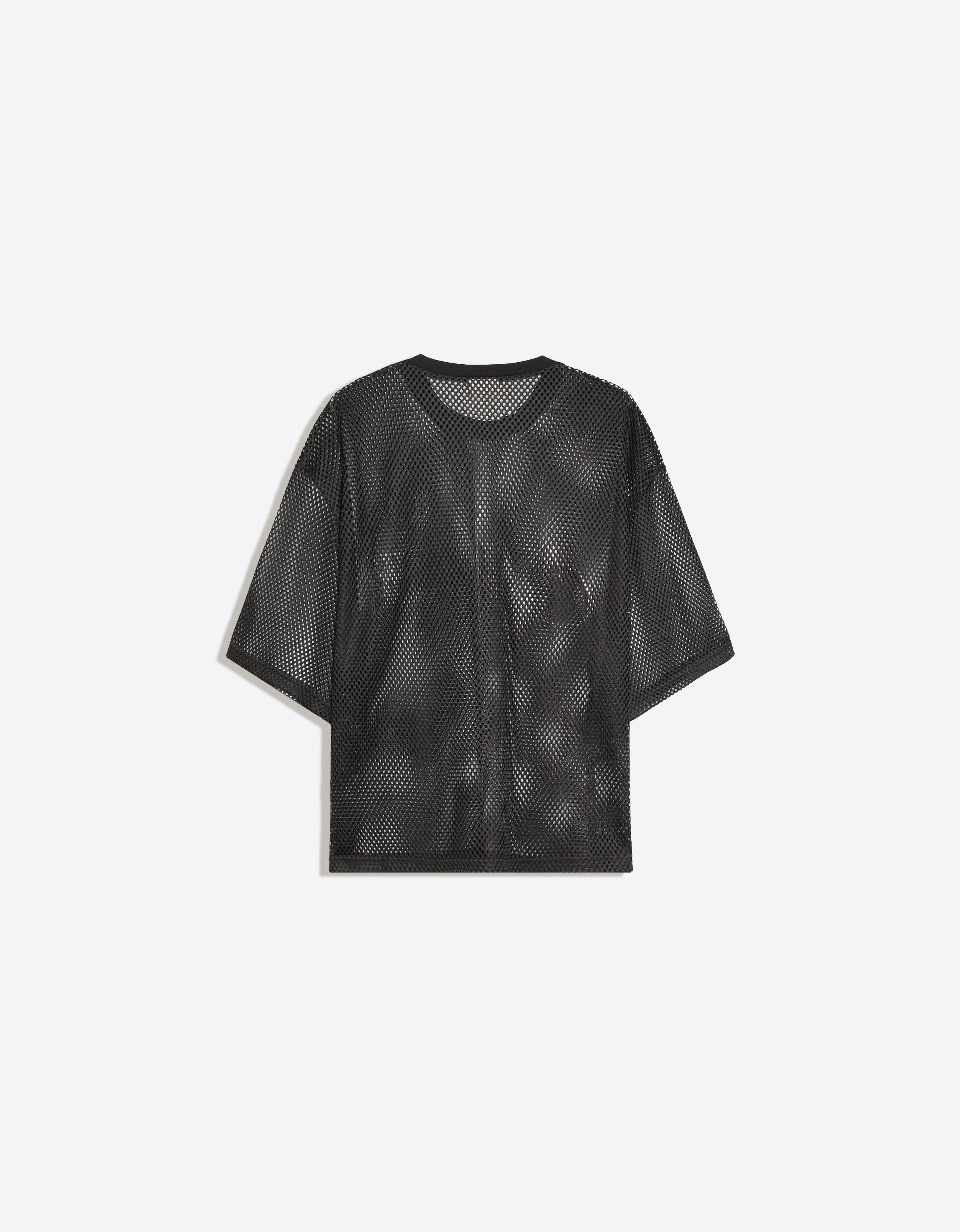 Short sleeve mesh print T-shirt — Black