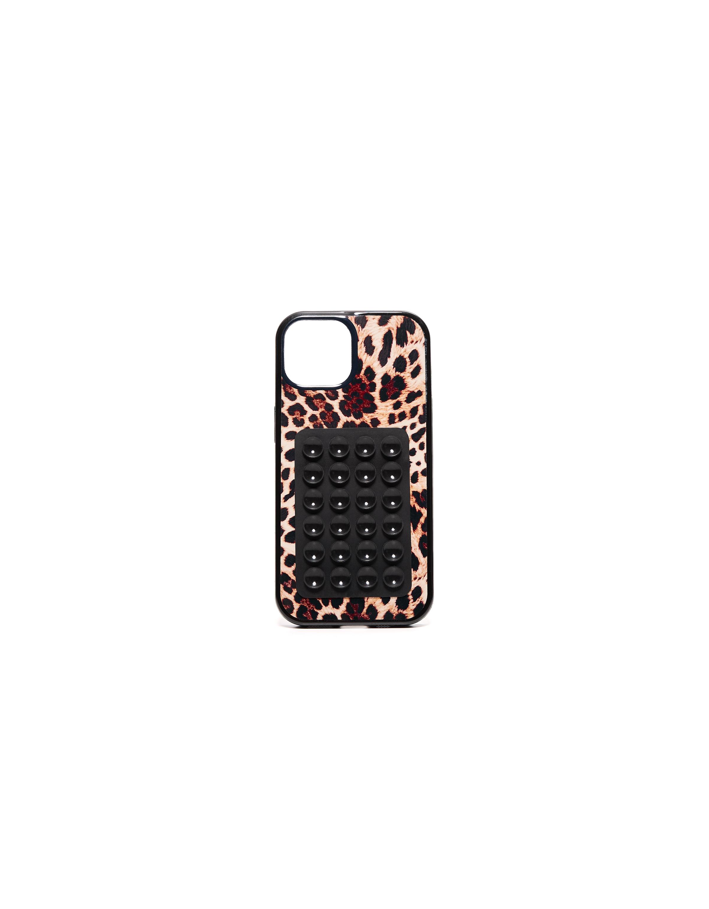 Animal print suction cup mobile phone case — Black