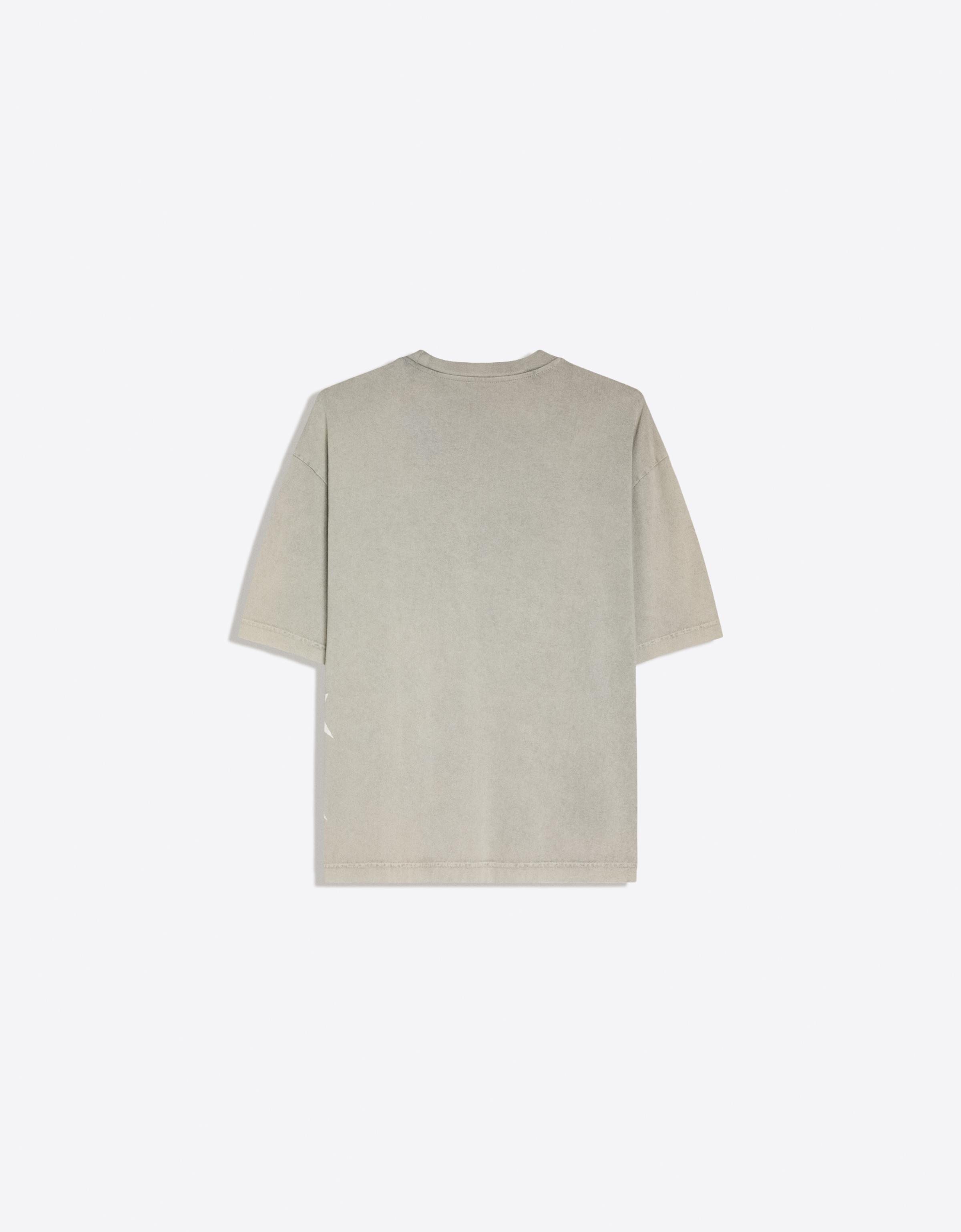 Washed boxy fit print T-shirt — Grey