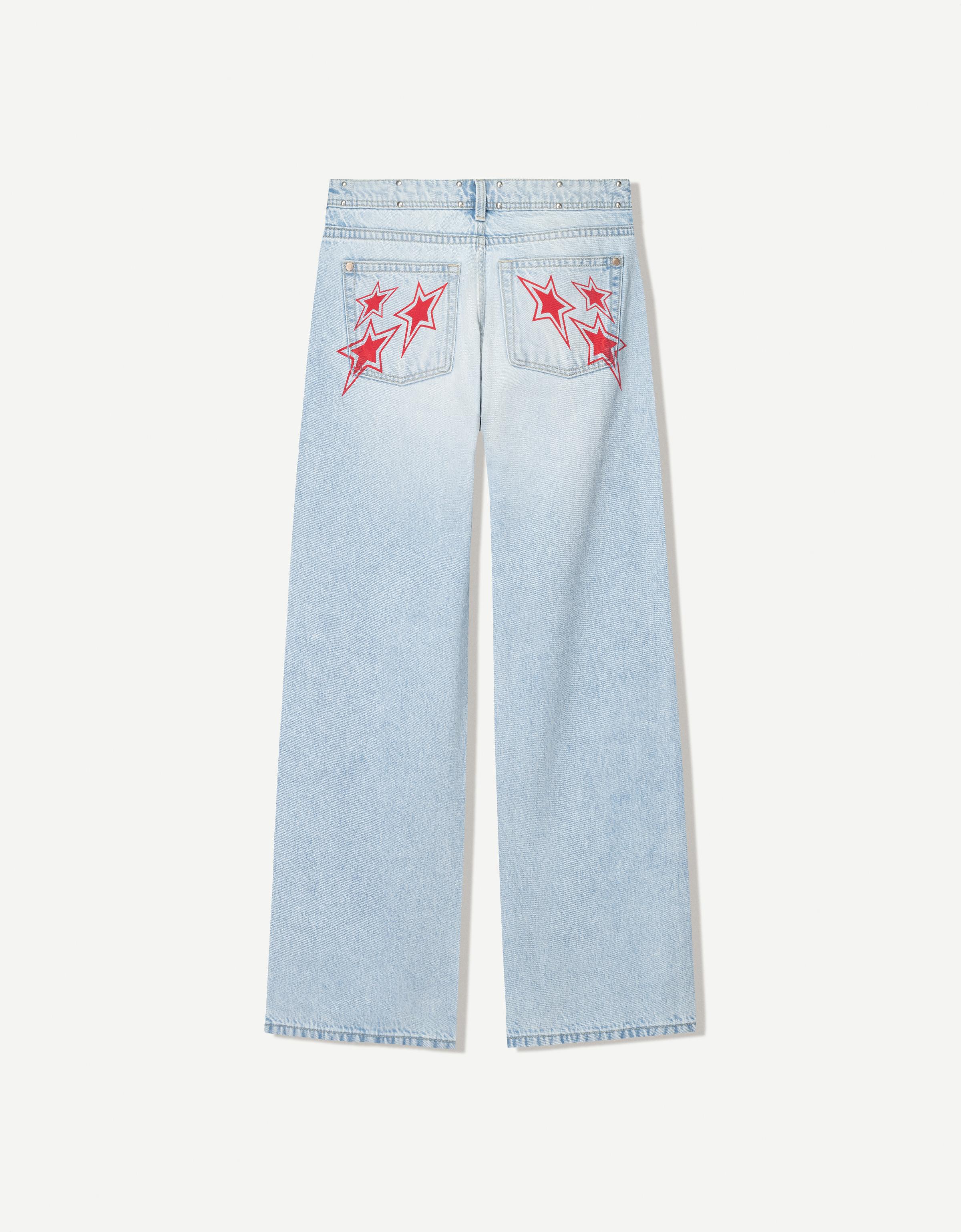 Star print baggy jeans - Women | Bershka