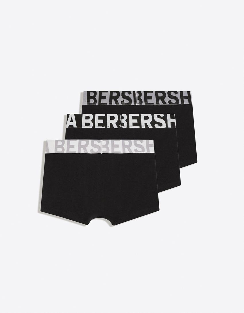 3-pack of boxers with wide waistband-Dark grey