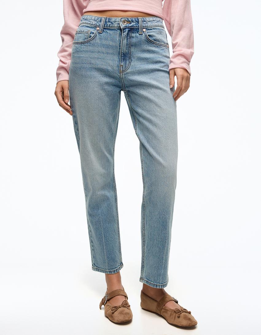 Jeans mom-Azul lavado