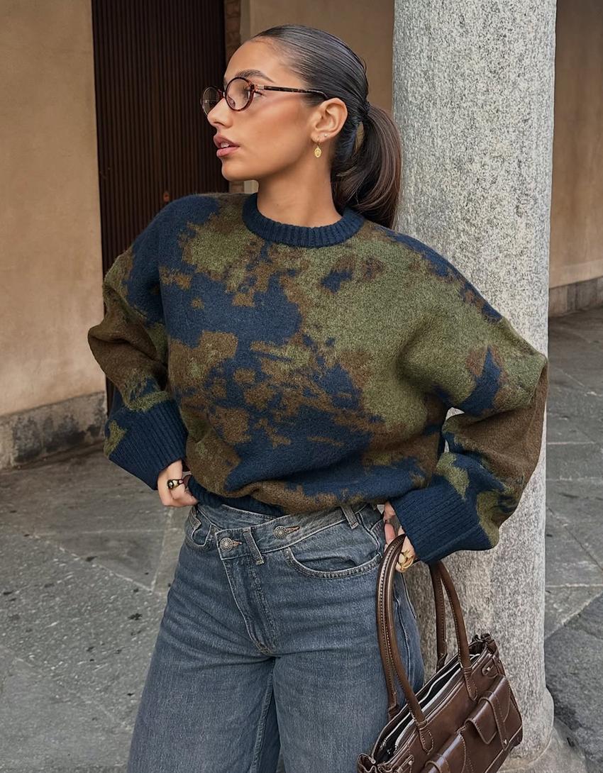 Camisola estampada-Verde