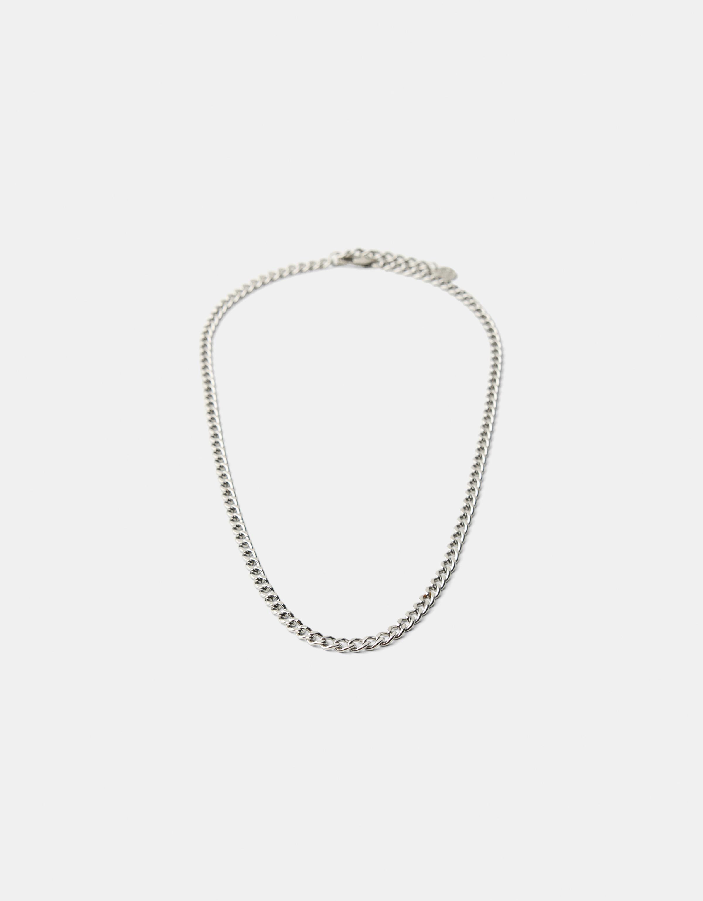 Stainless steel chain link necklace — Silver