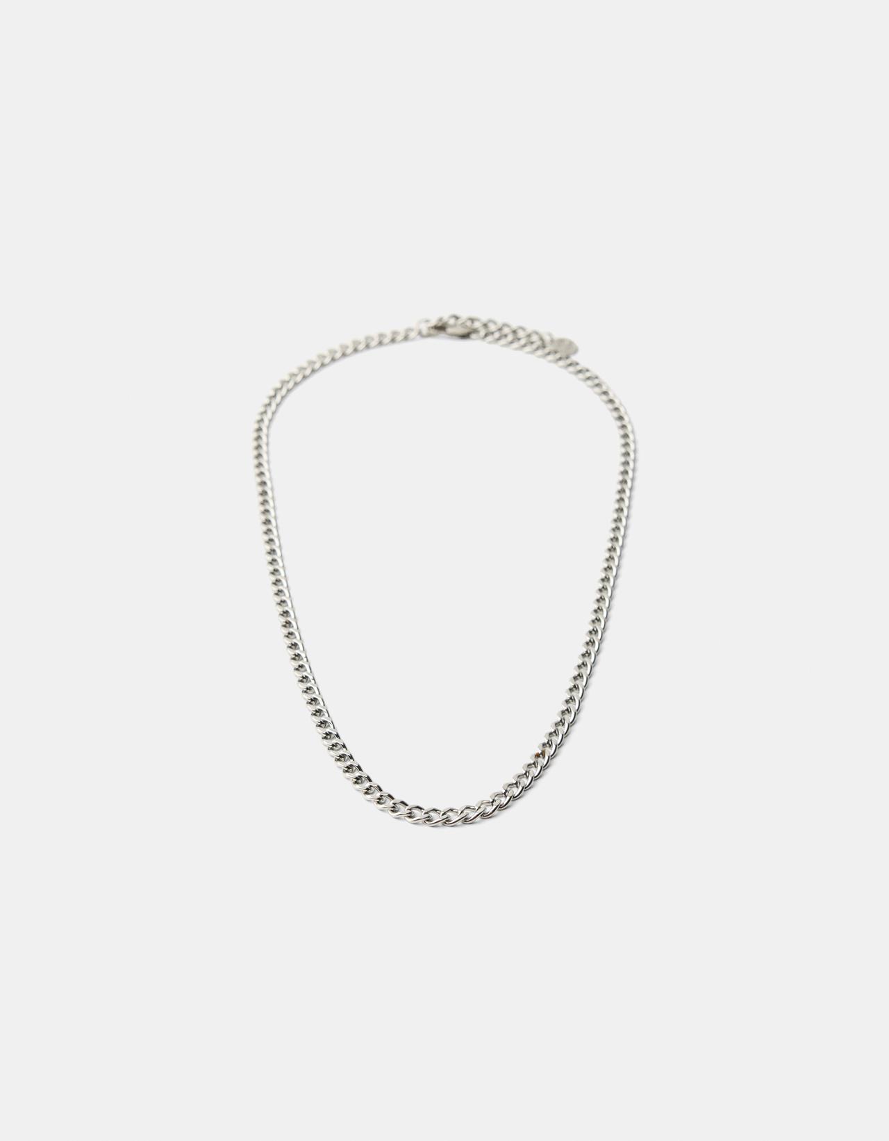 Stainless steel chain link necklace — Silver