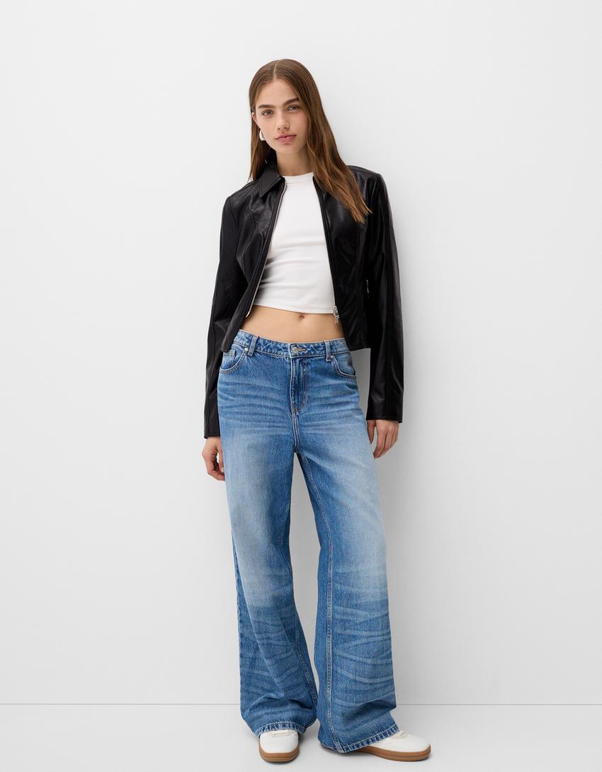 Blouson similicuir-Noir-3