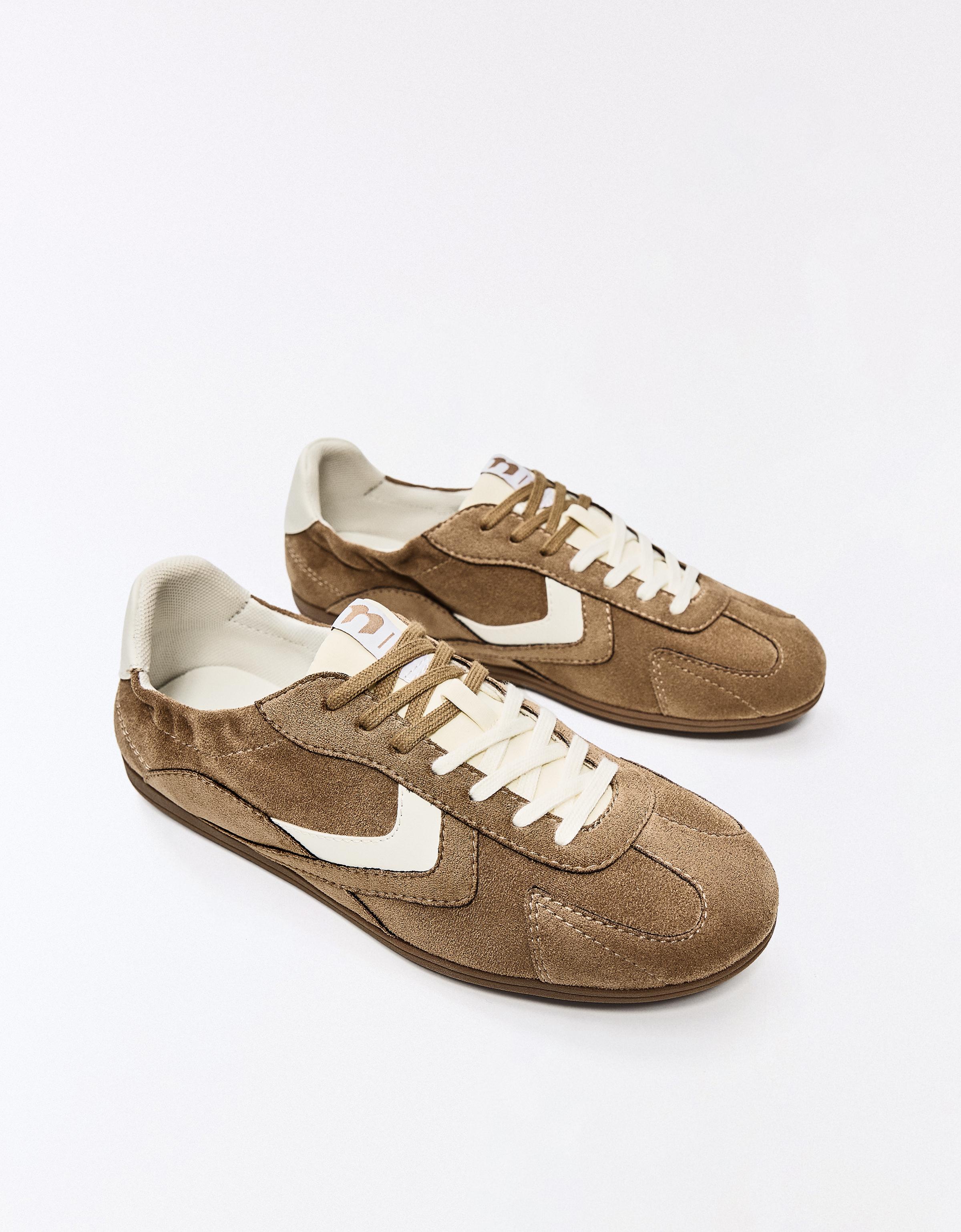 RETRO SLIM SOLE TRAINERS — SAND