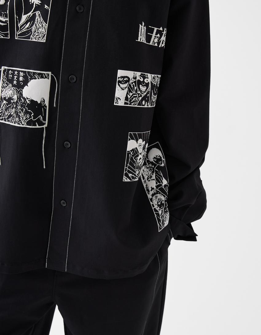Chemise imprimé Junji Ito Collection-Noir-7