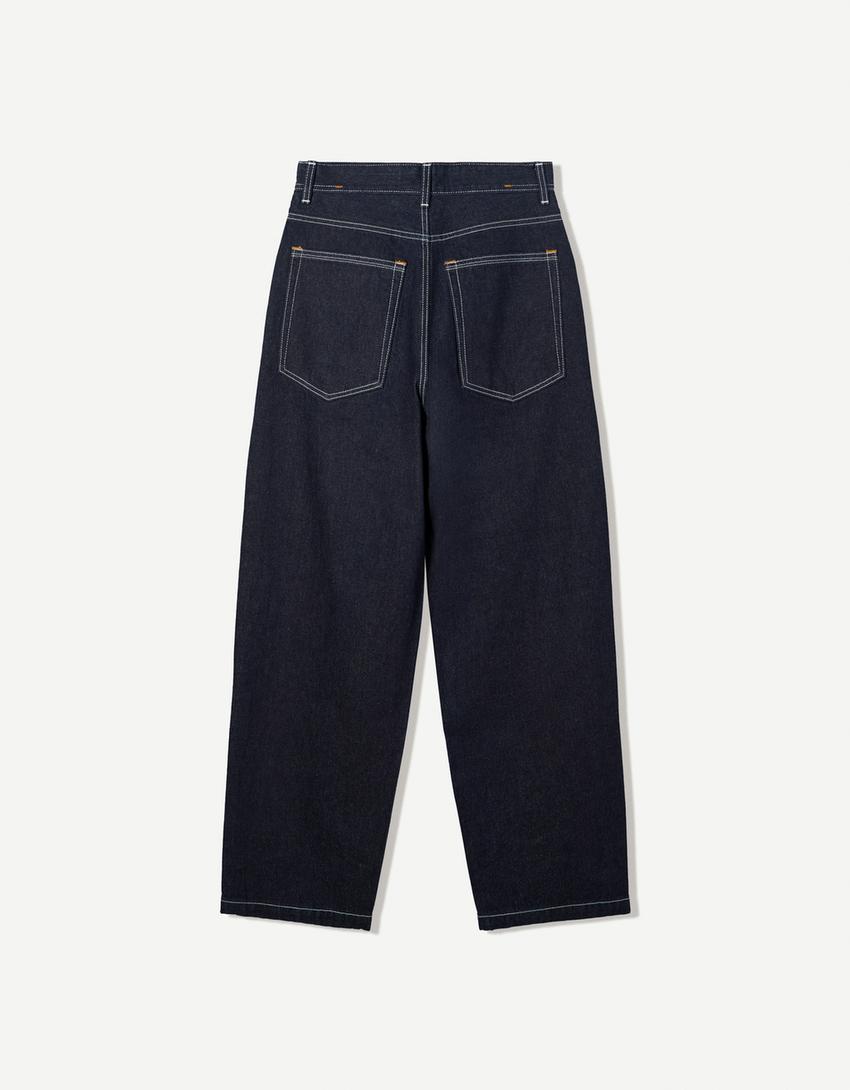 Super Baggy Jeans-Marinenblau-5