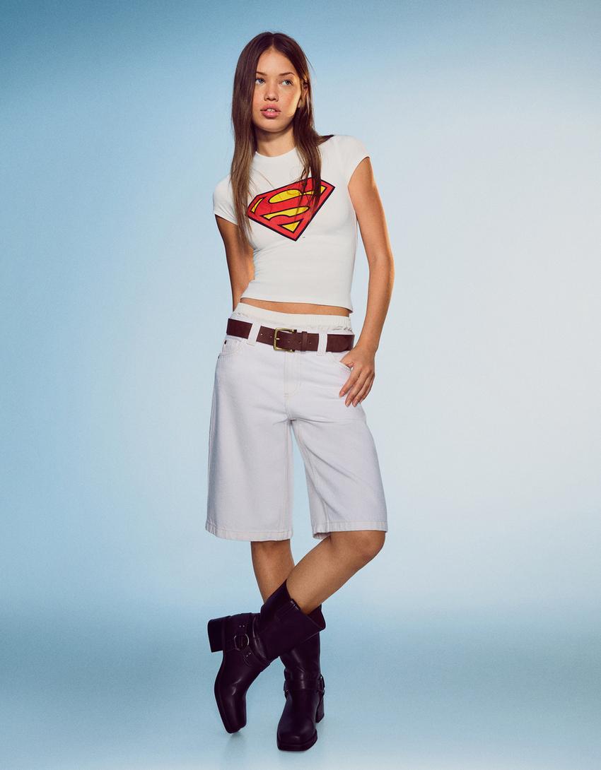 Short-sleeve Superman T-shirt-White-0