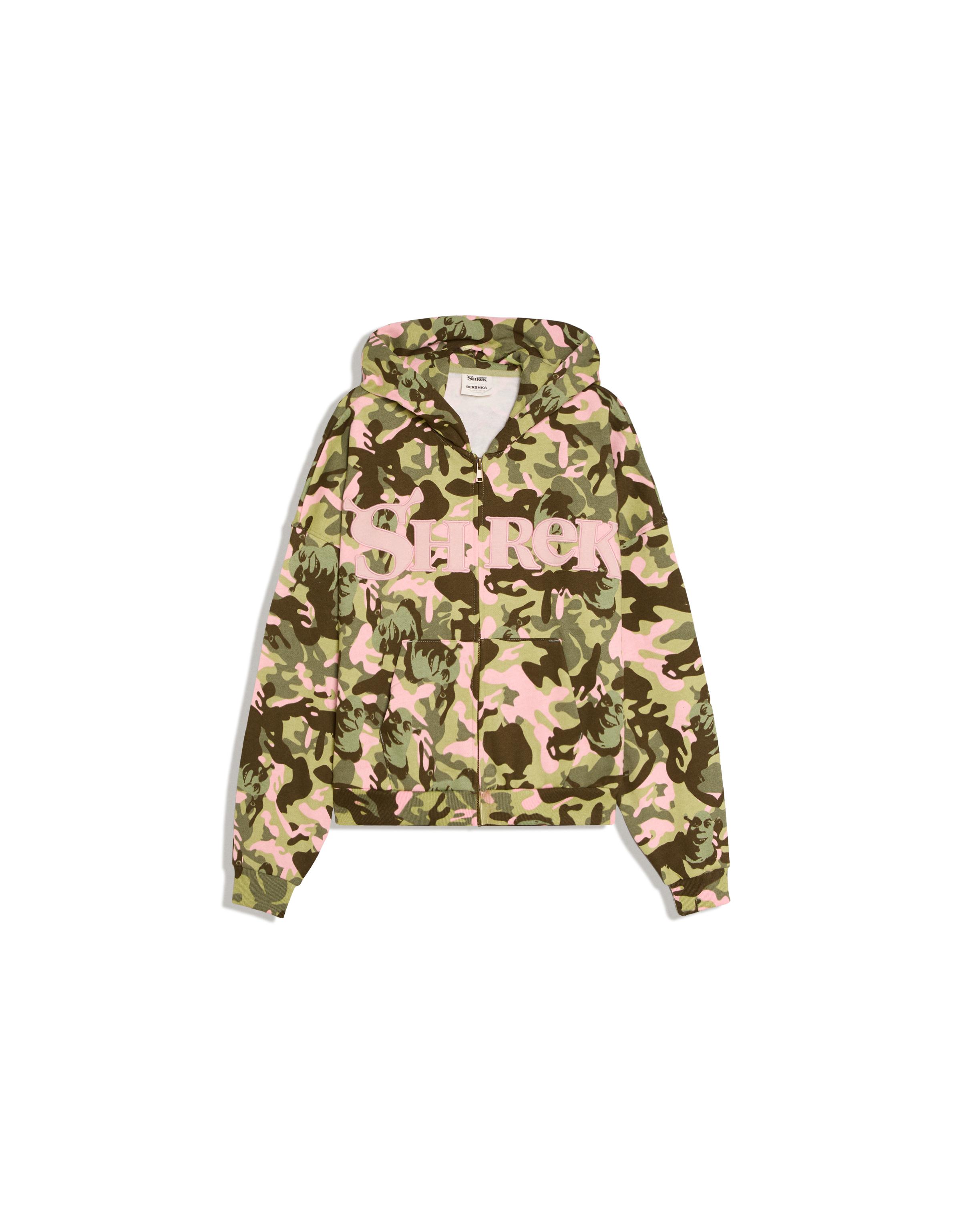 SHREK print hooded jacket — Khaki