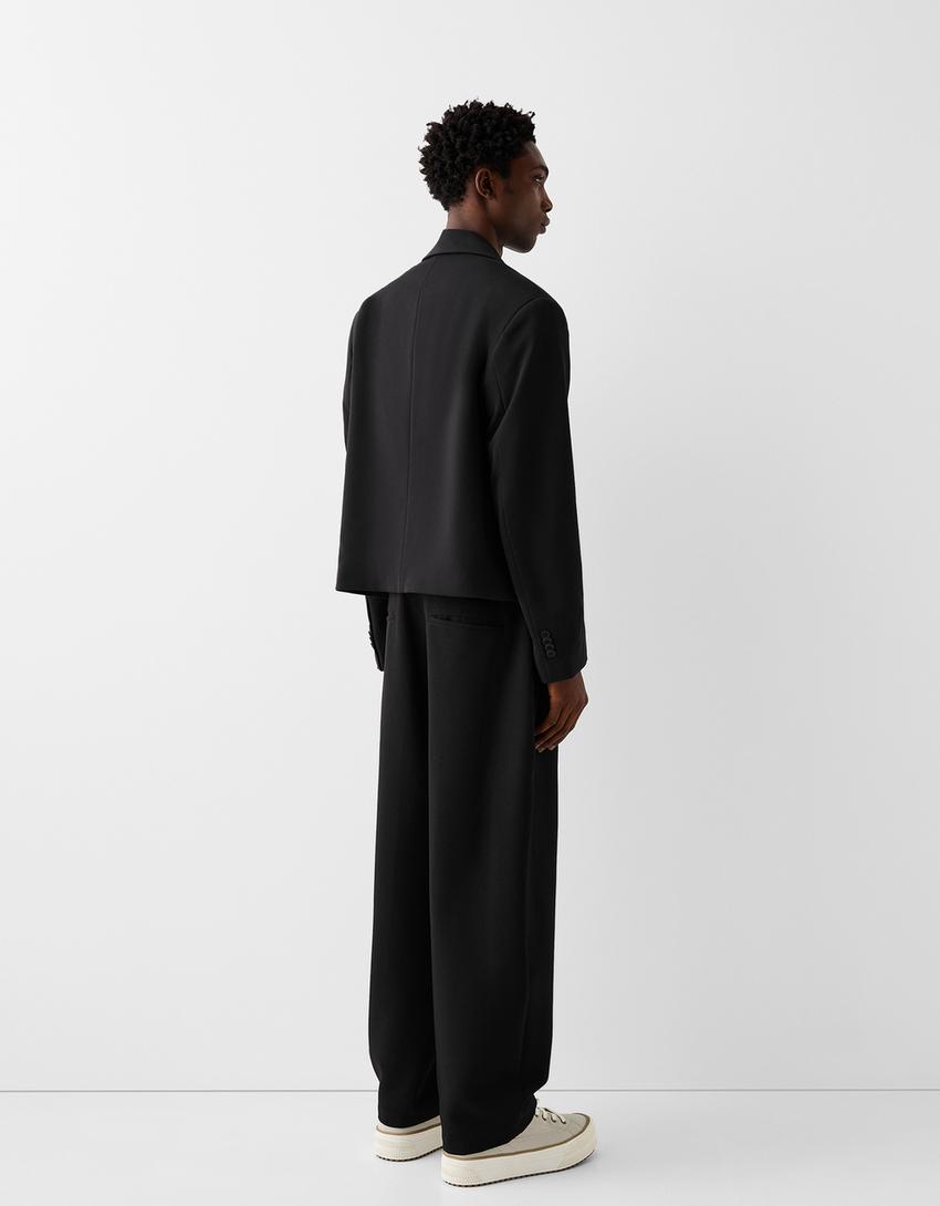 Cropped blazer-Black