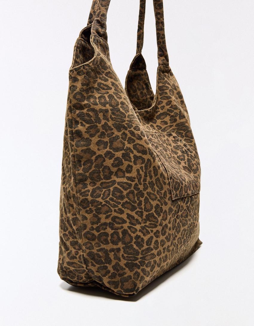 Sac imprimé animal-Marron