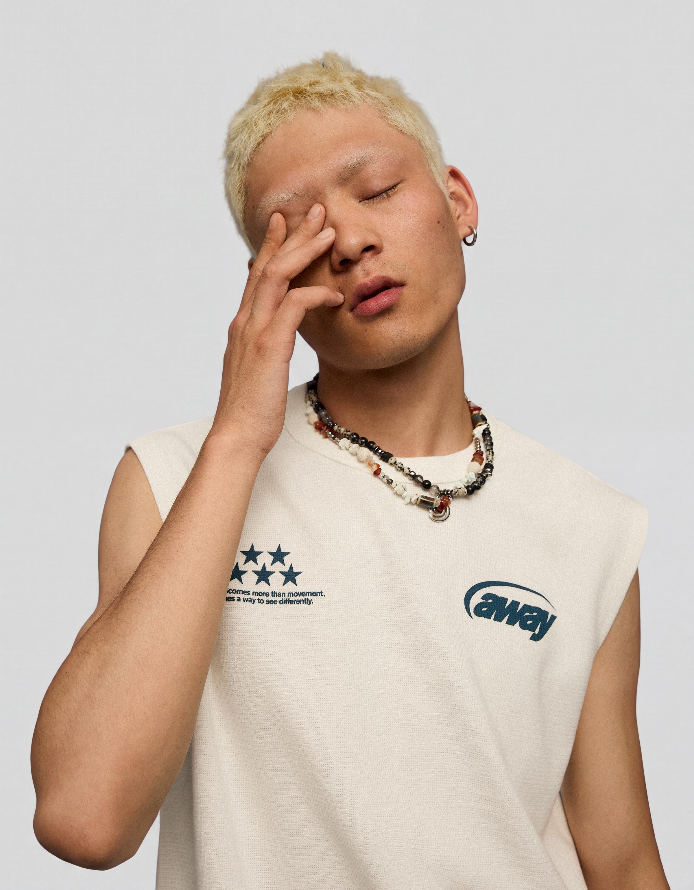 Worker T-shirt with textured print — Off white