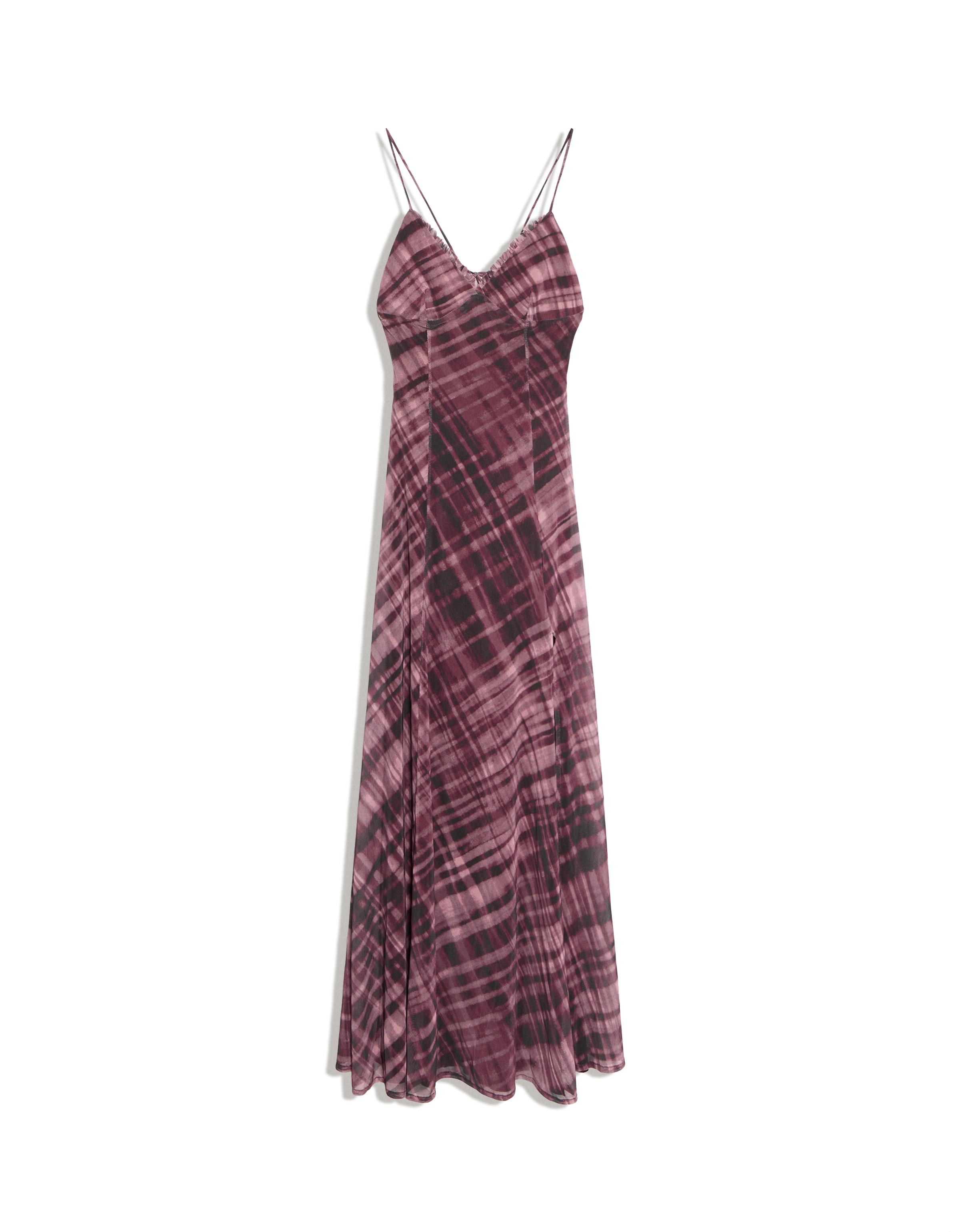 Long tulle strappy dress — Burgundy
