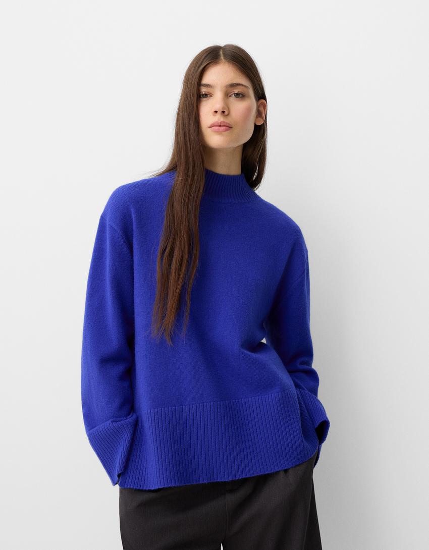 Bershka Jerséis Jersey Blanco Cuello Alto Bershka Sueter Bershka