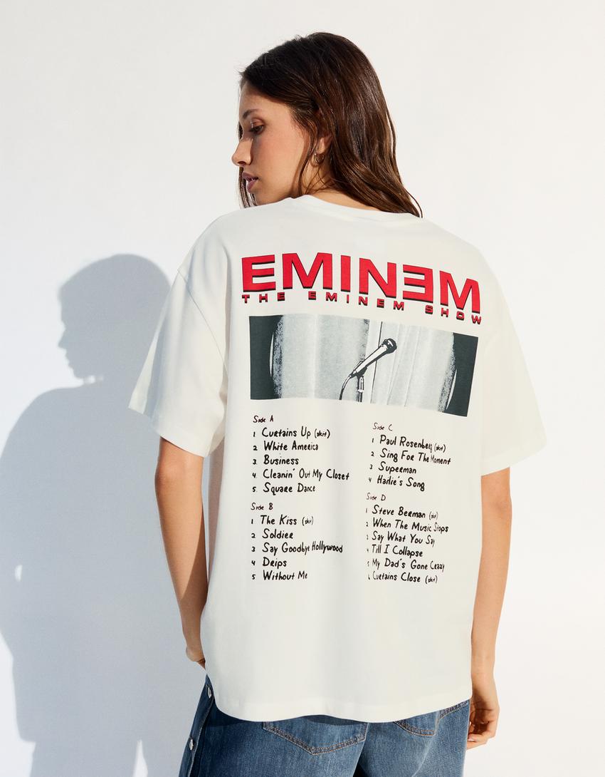 T-shirt oversize EMINEM-Blanc cassé