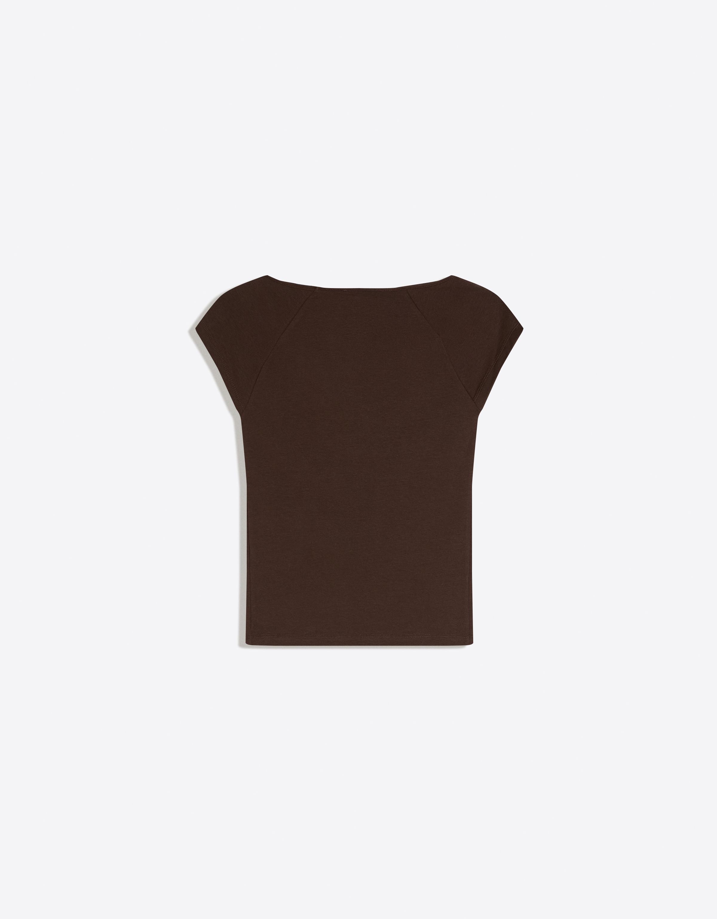 Short sleeve ruched T-shirt — Brown