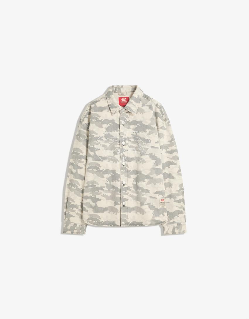 Košile oversize Ecko Unltd s potiskem-Tmavě šedá