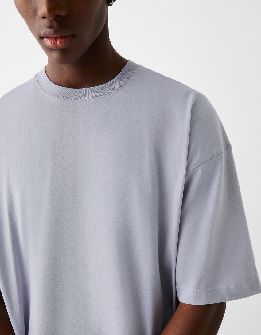 Блуза оувърсайз с къс ръкав-Виолетово-5