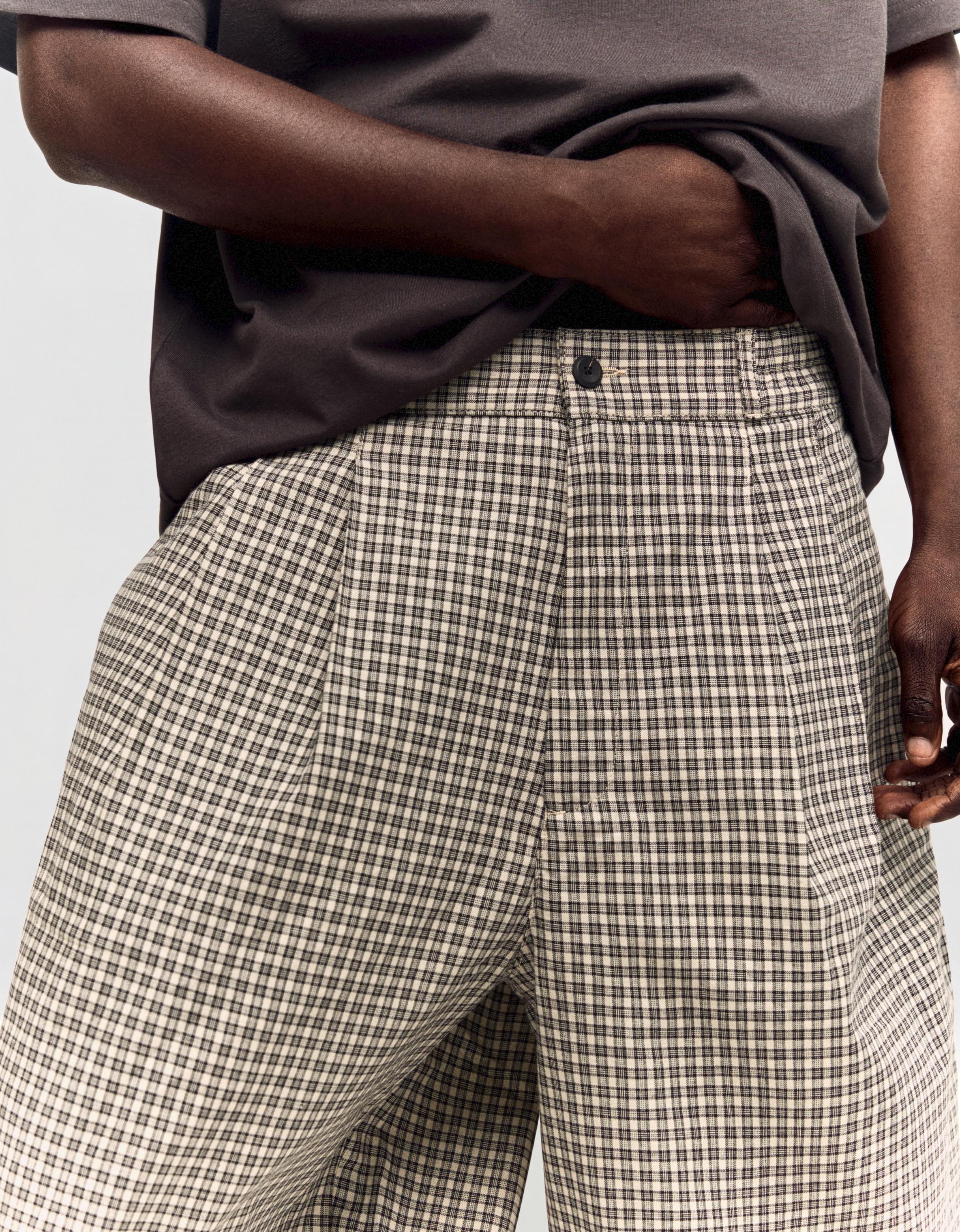 Checked baggy Bermuda shorts — Black