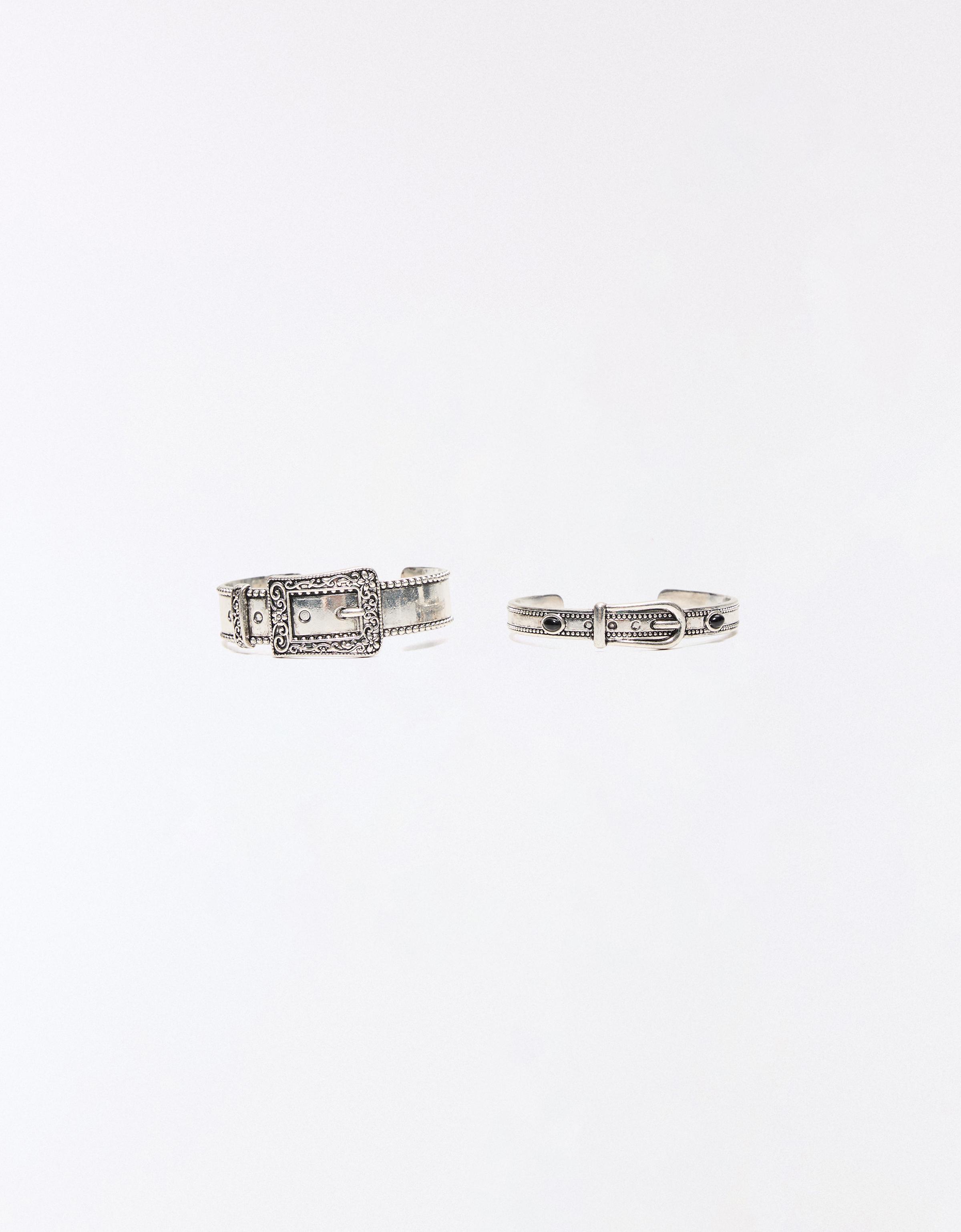 Pack of 2 buckle bracelets — Silver