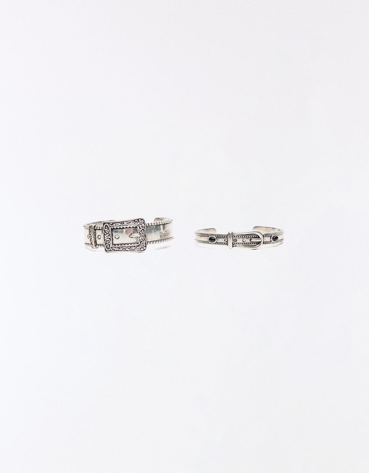 Pack of 2 buckle bracelets — Silver