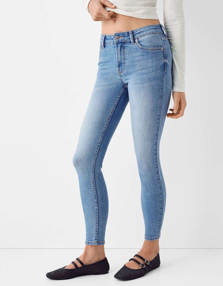 Düşük bel skinny jean-Açık mavi-1