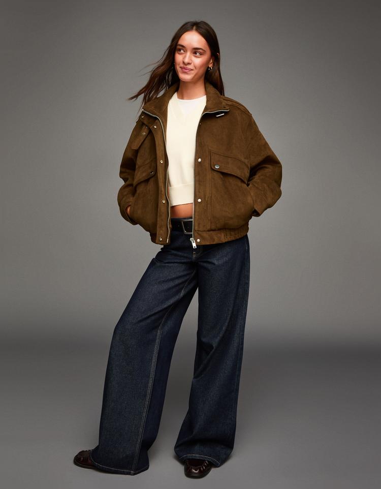 Faux suede jacket