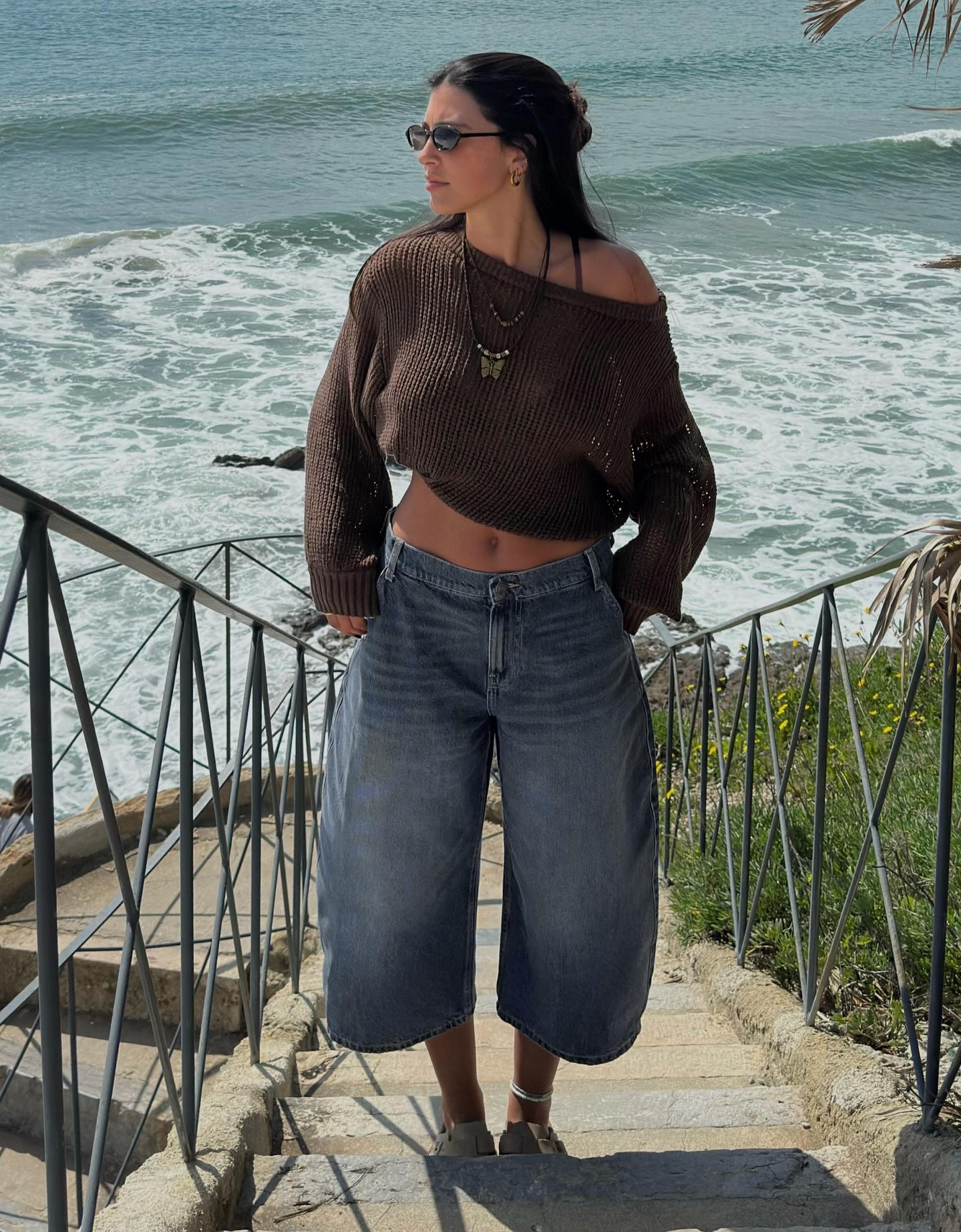 Slouchy denim bermuda şort - Görsel 18