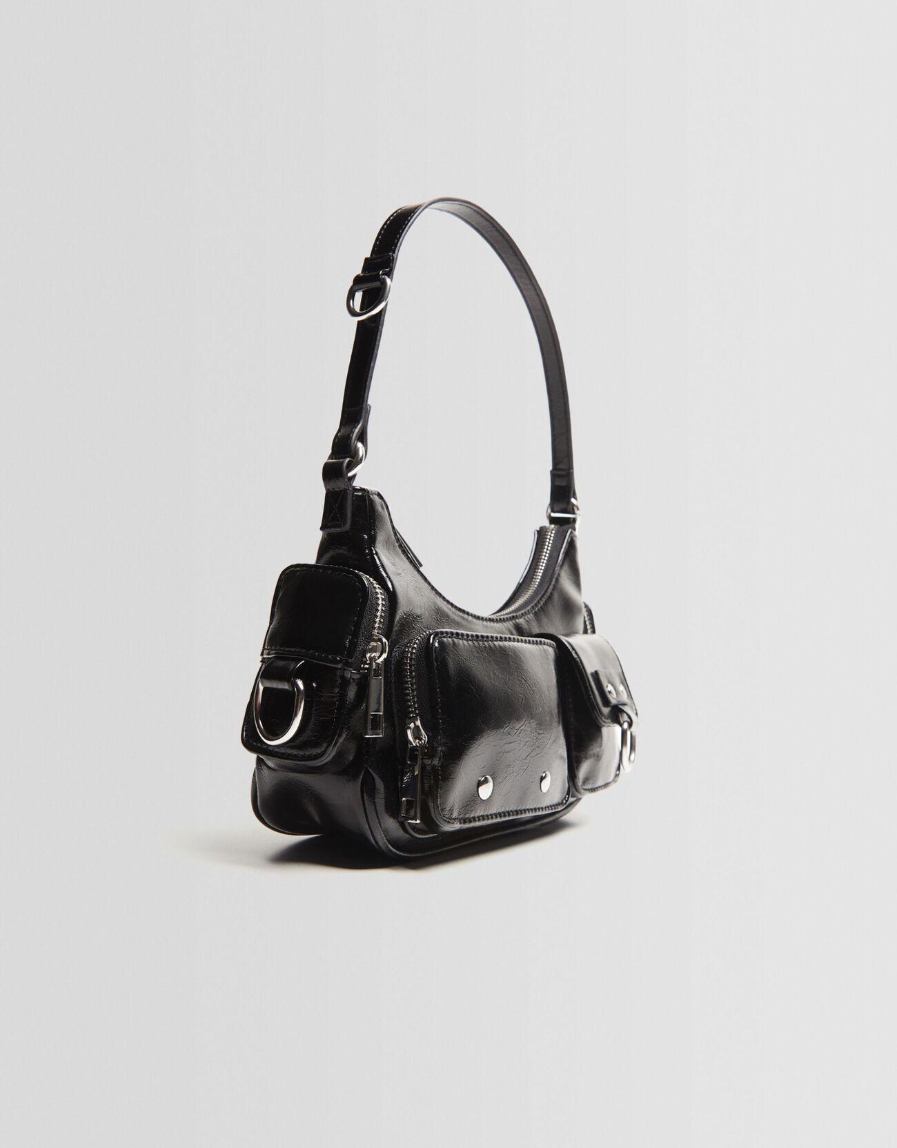Multi-pocket shoulder bag — Black