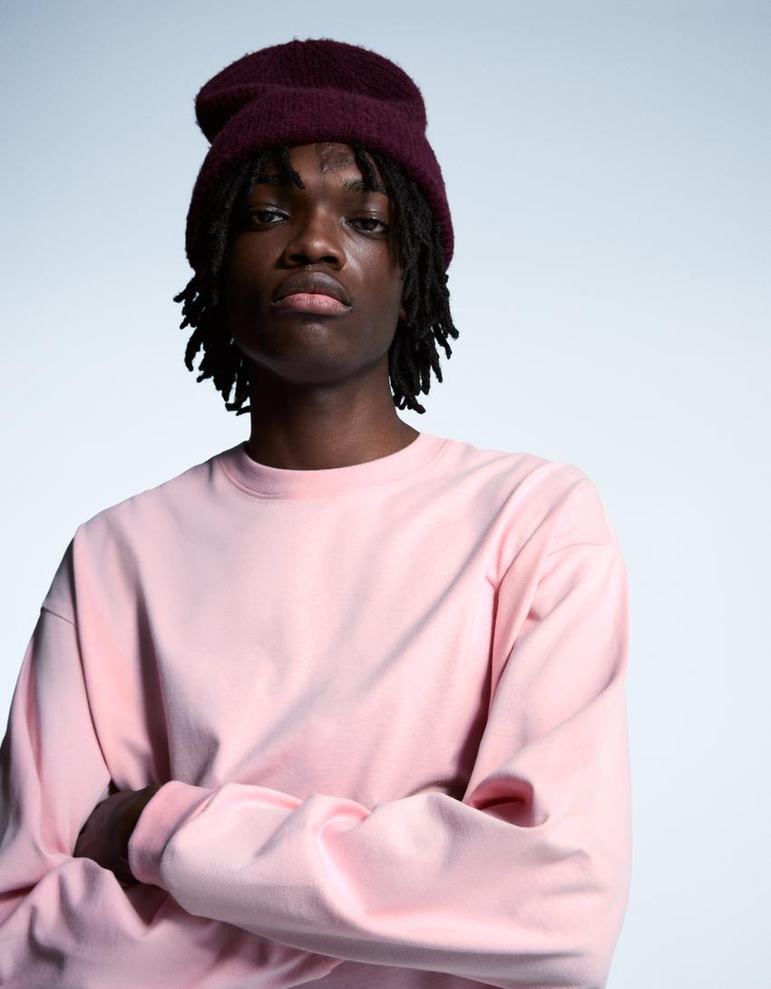 Camiseta manga larga boxy-Rosa