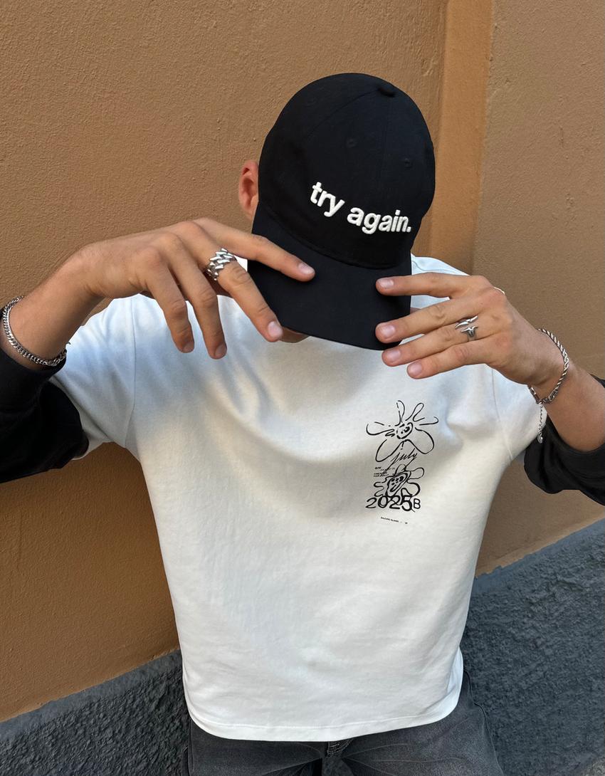 Samarreta màniga curta estampat-Blanc trencat