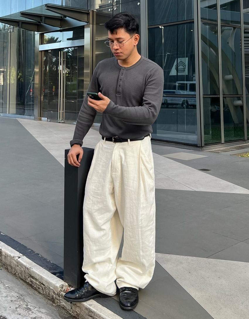 Düğmeli yaka slim fit gofre t-shirt-Koyu gri