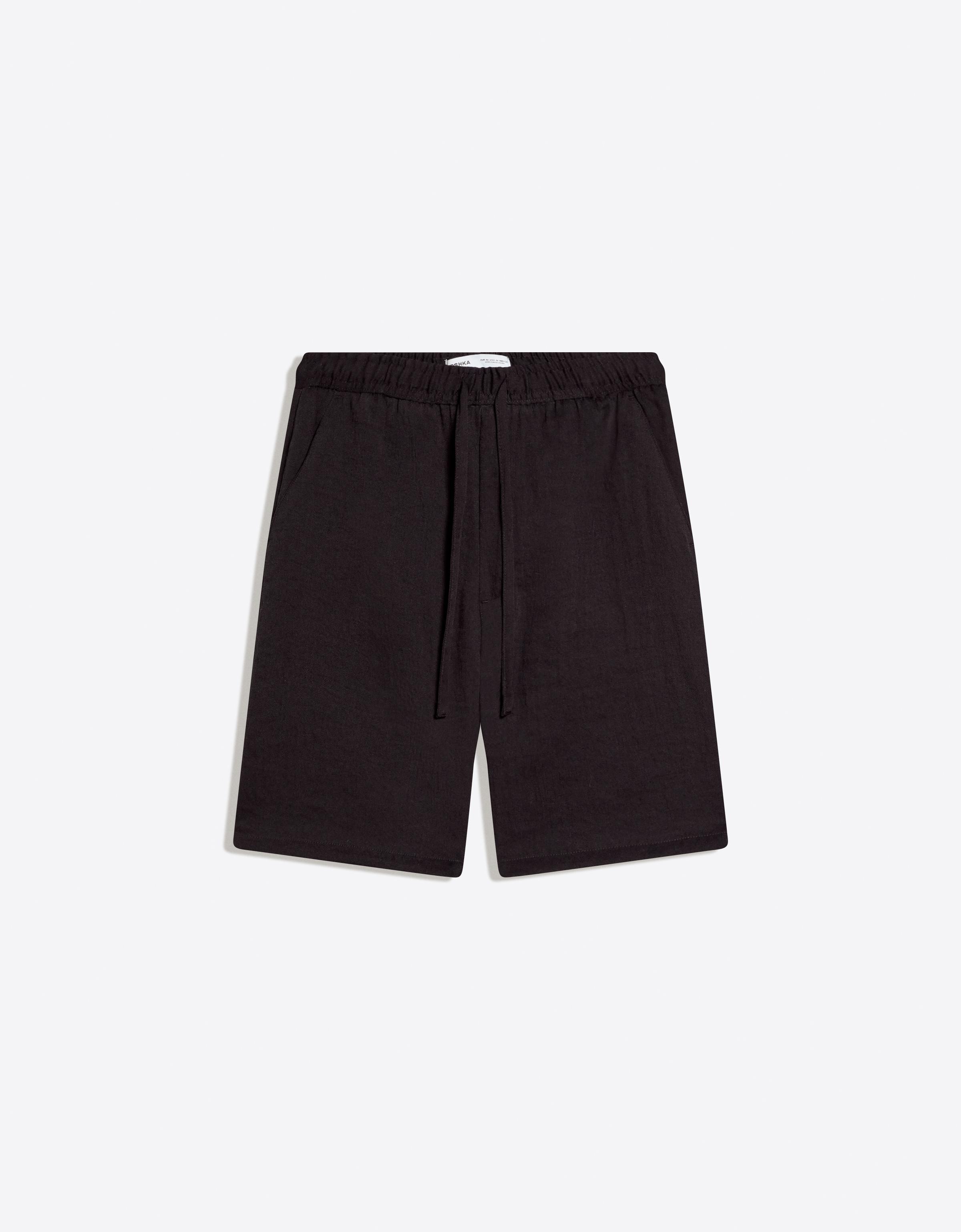 Rustic jogger Bermuda shorts — Black