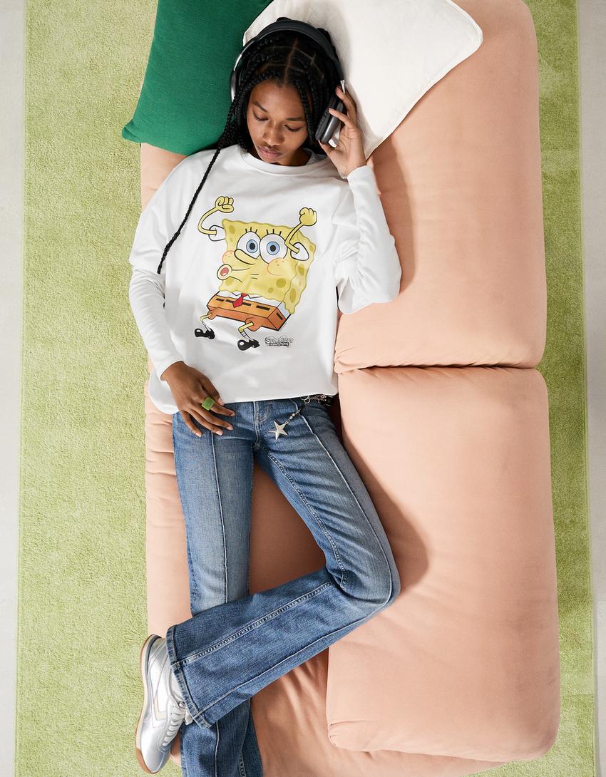 SpongeBob T-shirt met korte mouw-Wit-1