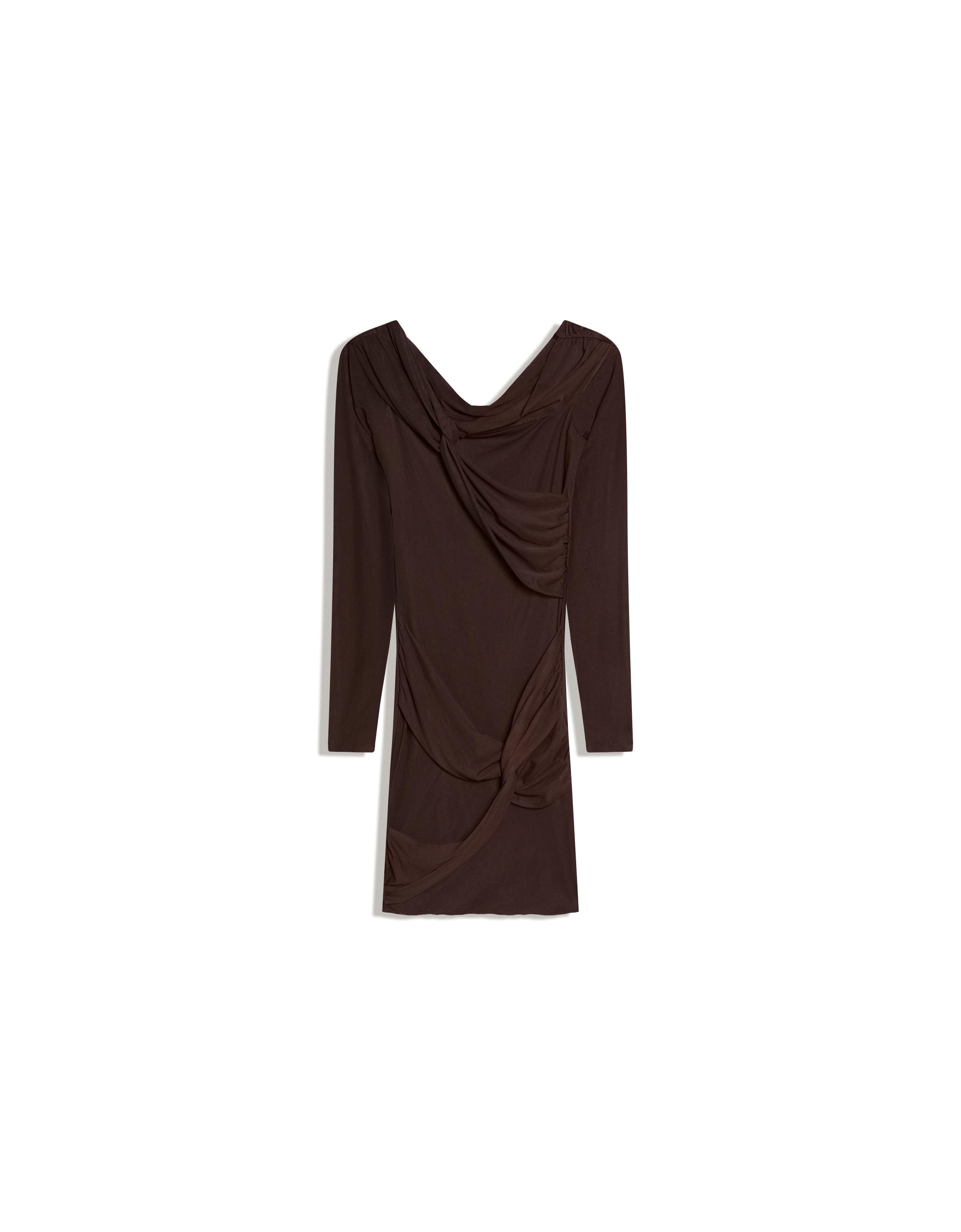 Uzun kollu tül detaylı mini elbise - Görsel 8