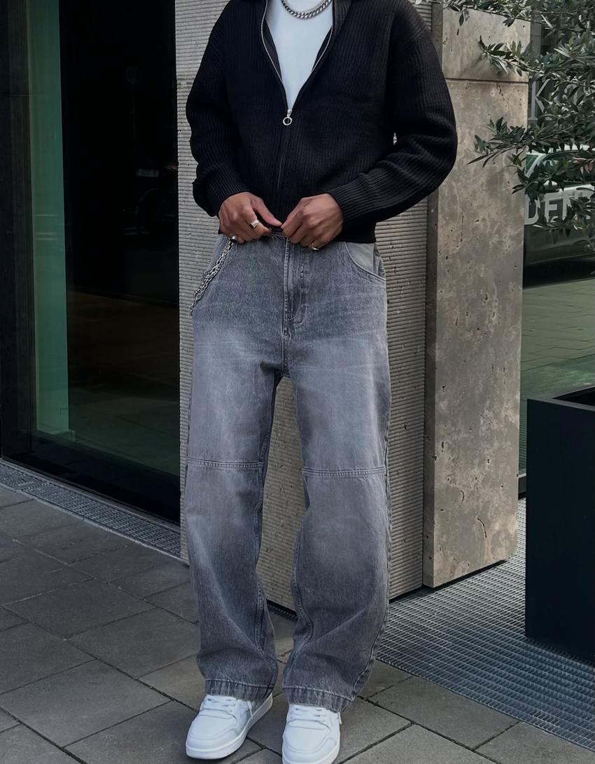 Super Baggy Jeans-Grau