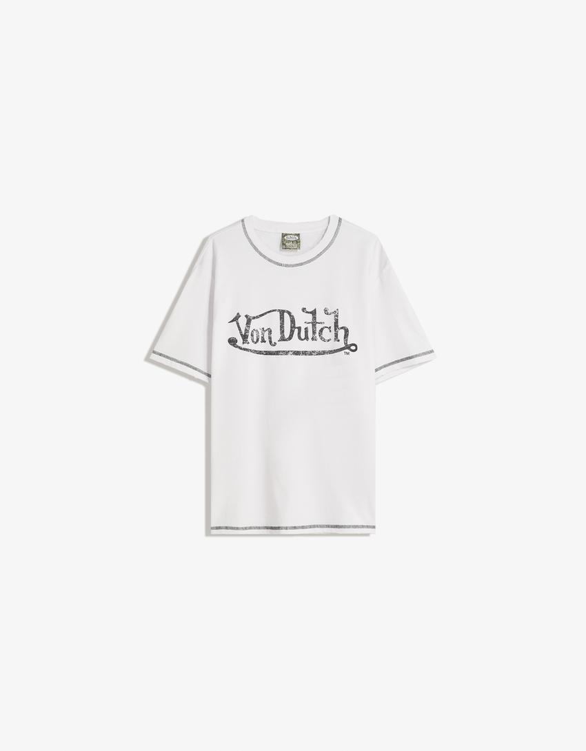 Lühikeste varrukatega T-särk Von Dutch-Valge-4