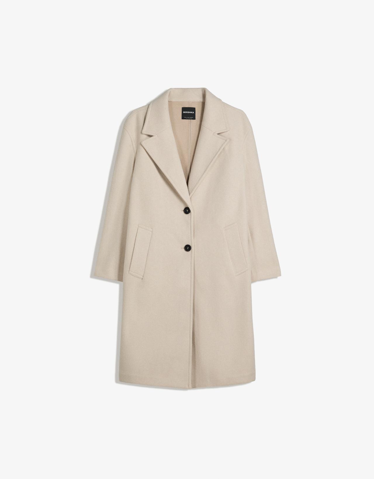 Soft-touch long coat — Sand