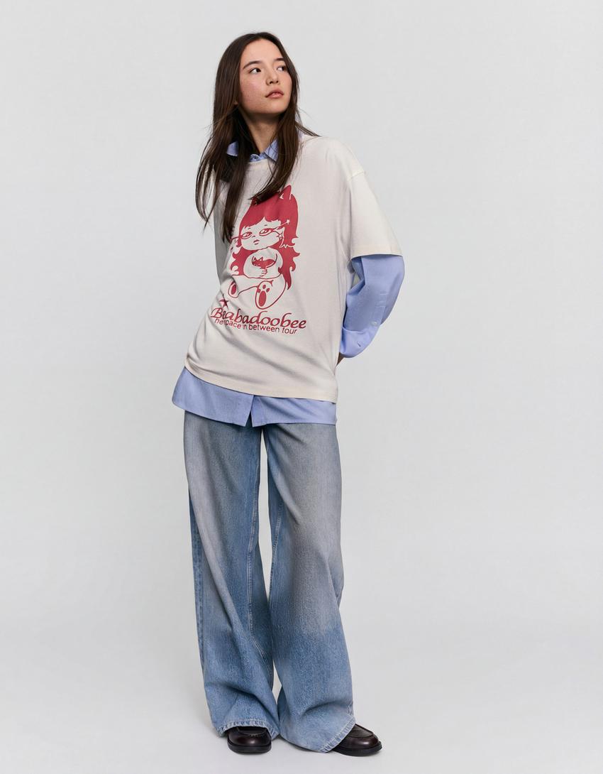 T-shirt Beabadoobee manches courtes imprimé-Blanc