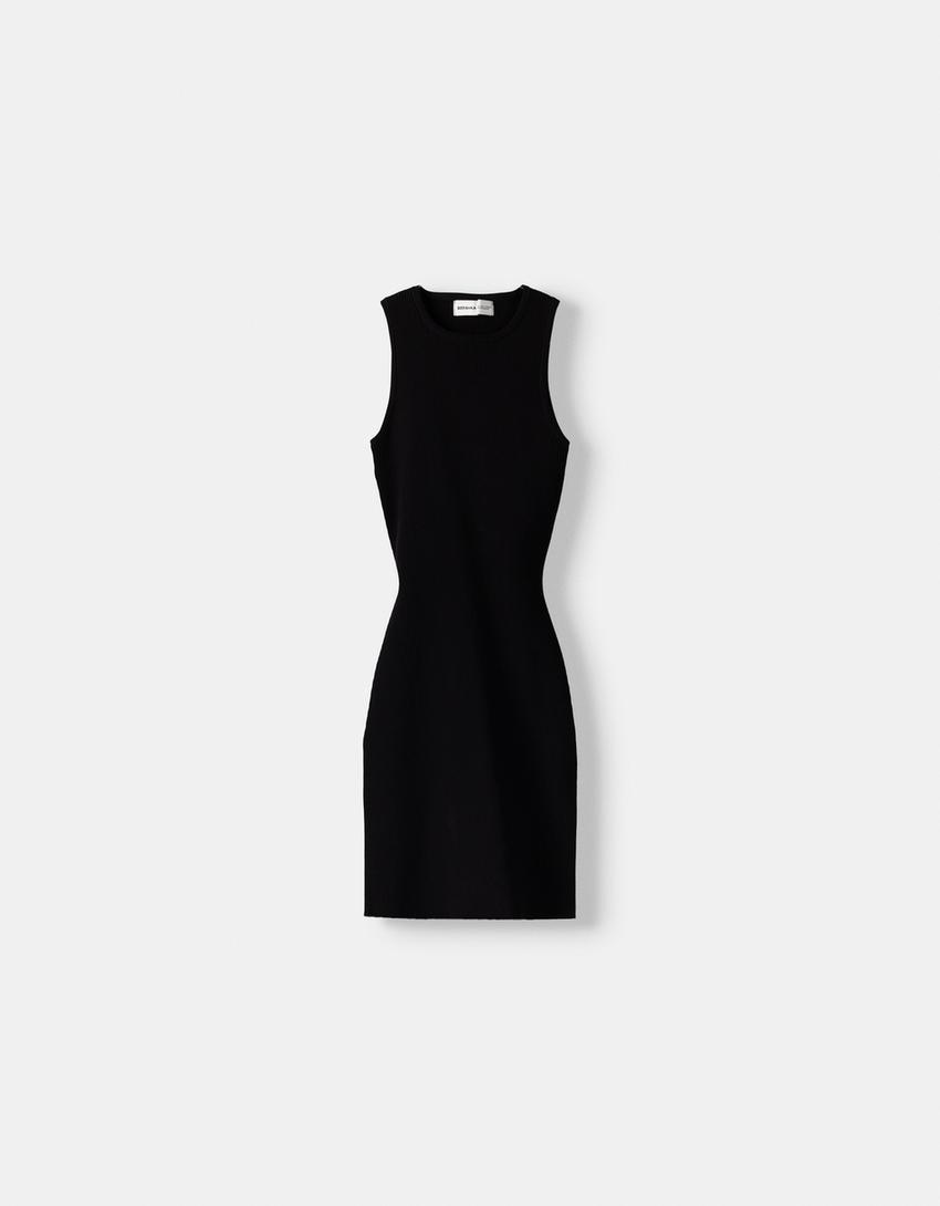 Cut-out mini dress-Black