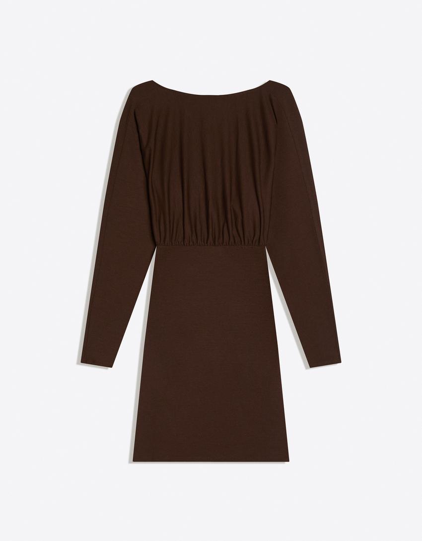 Vestido mini funces-Marrom