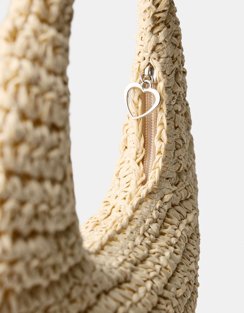 Raffia handbag-Cream-2