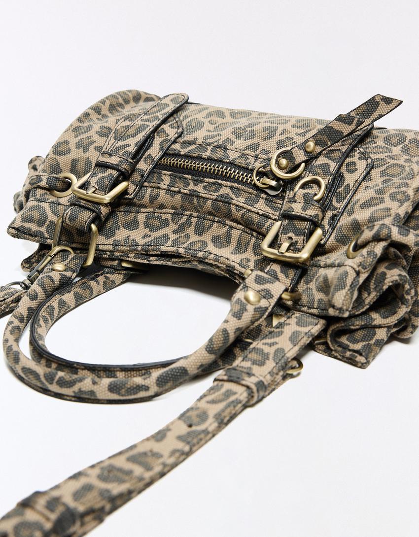 Mini-Tasche mit Schnallen-Khaki