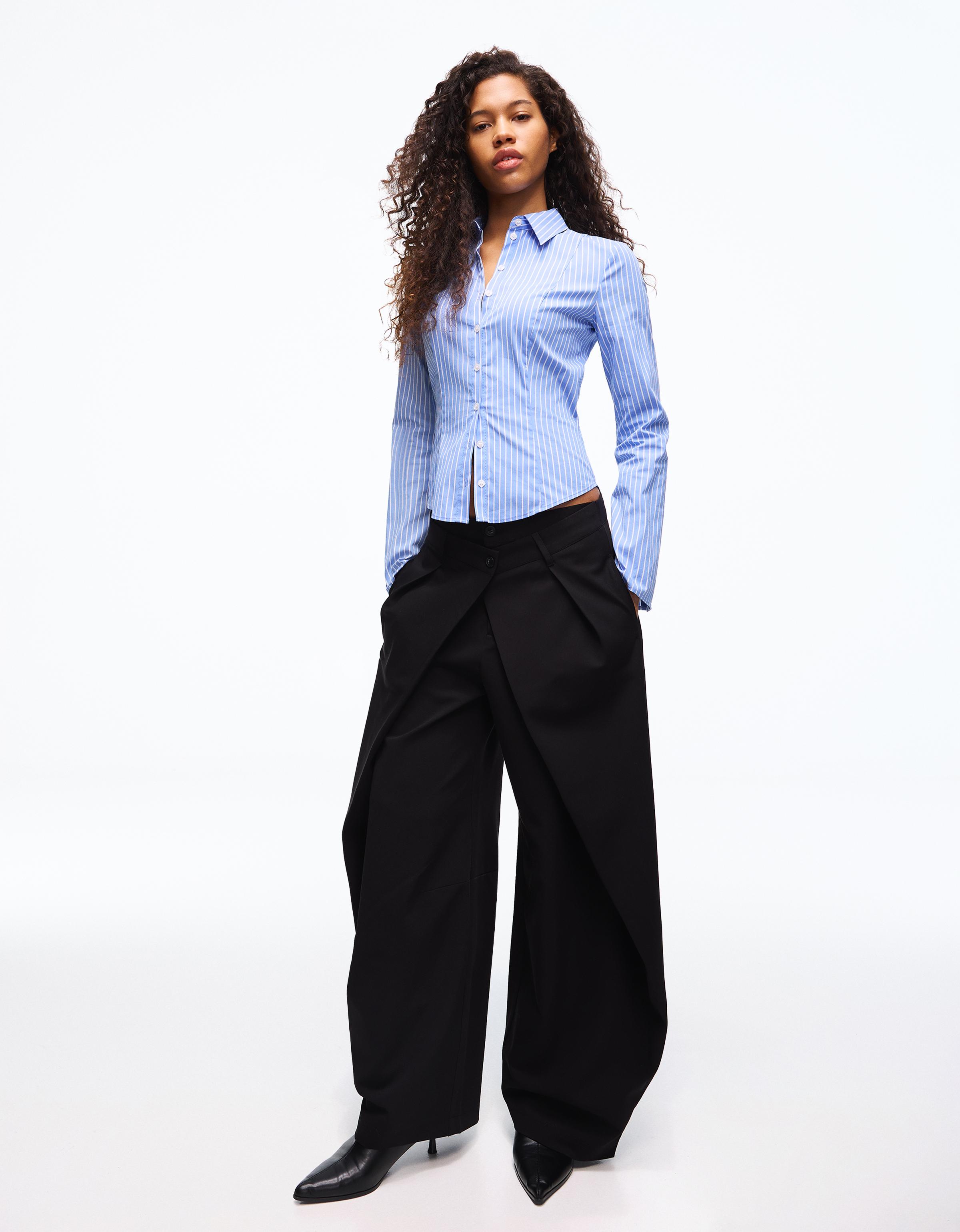 Çan kollu vücuda oturan gömlek - Görsel 68