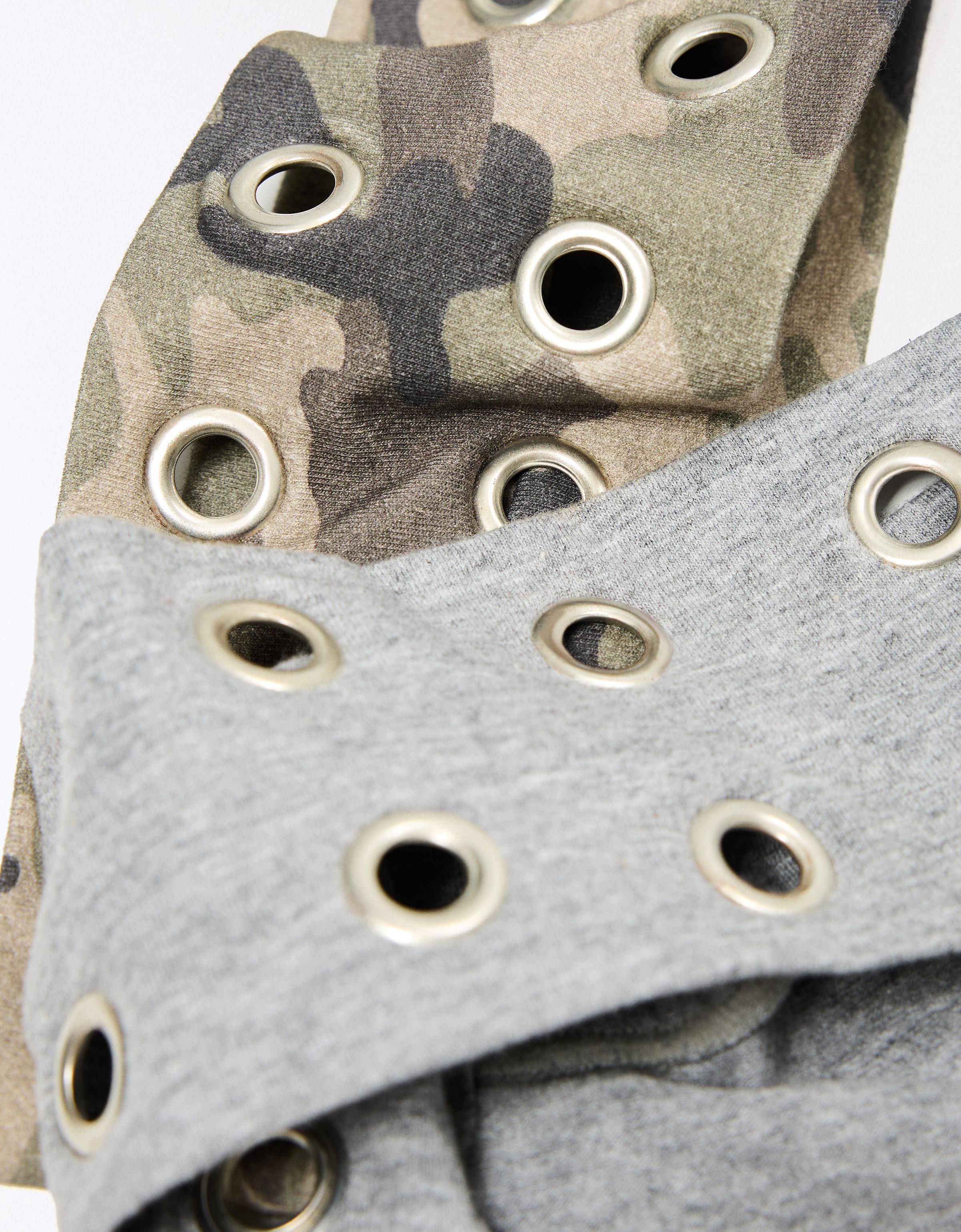 Pack of 2 eyelet headbands — Khaki