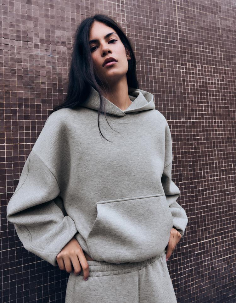 Scuba fabric hoodie — Grey